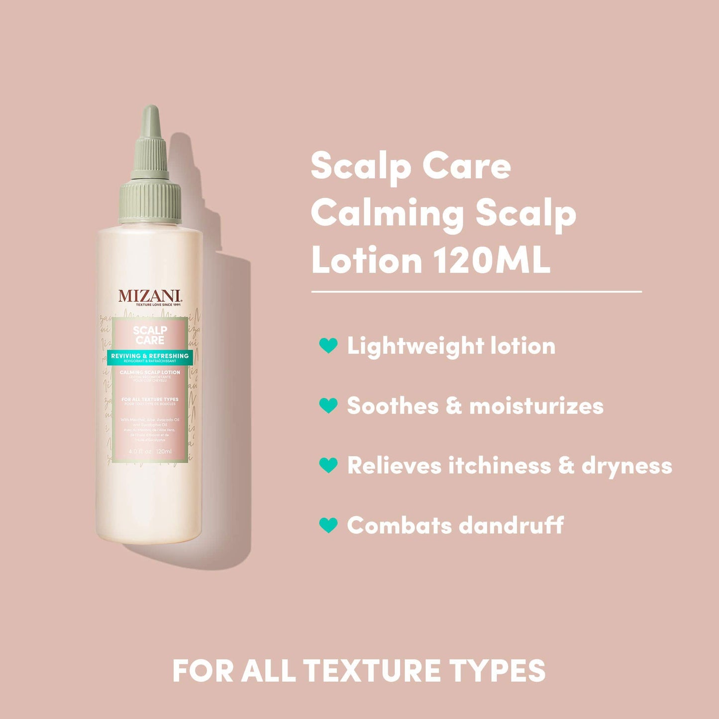 Gray Mizani Scalp Care Calming Scalp Lotion - Soothing Dandruff Treatment, Anti Flake, With Eucalpytus, Avocado Oil & Menthol, Silicone-Free, Paraben-Free