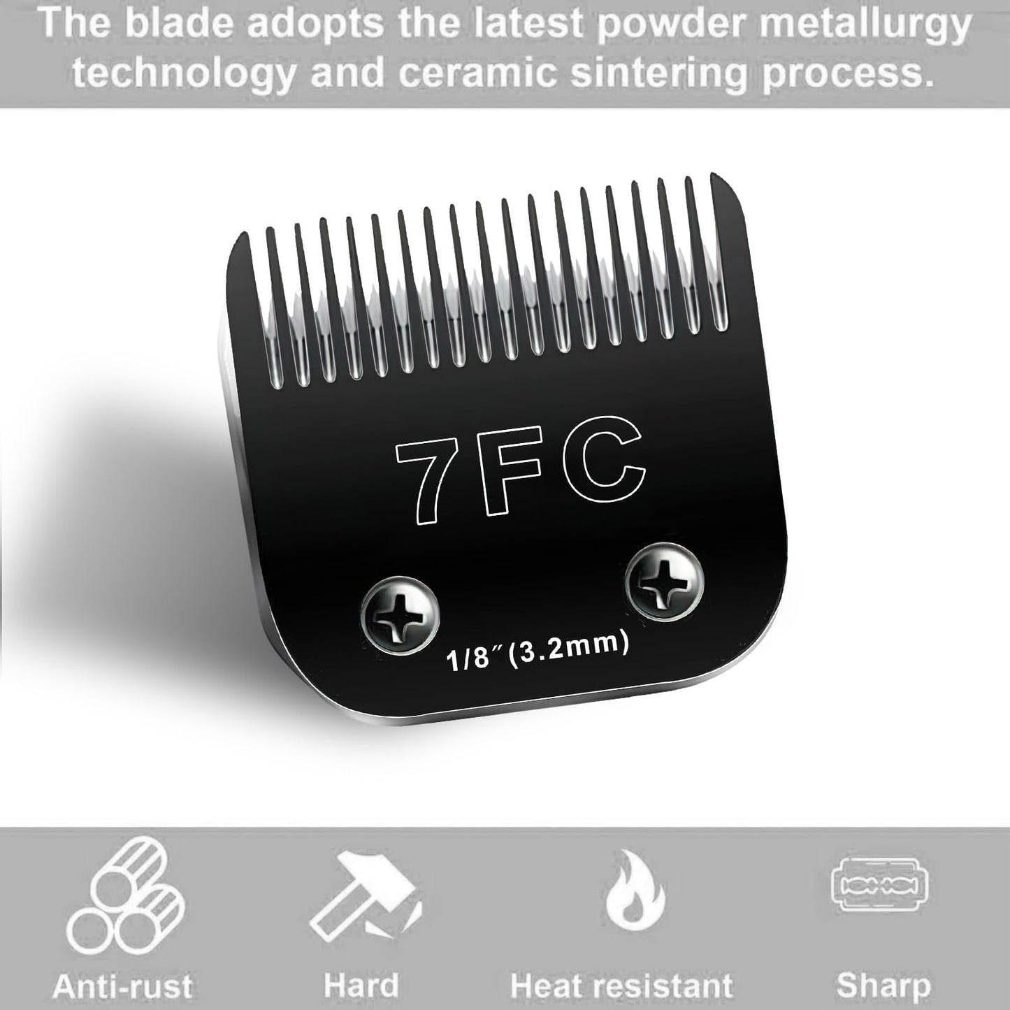 White Smoke Audoc 6pcs Dog Grooming Replacement Blades Compatible with Andis/Oster A5/Wahl KM-10 Series Dog Clippers,Detachable Clipper Replacement Blade,Black (6PCS Black-#10+30+3FC+4FC+5FC+7FC)