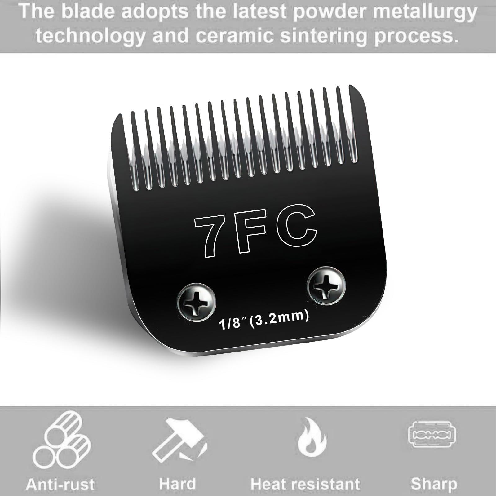White Smoke Audoc 6pcs Dog Grooming Replacement Blades Compatible with Andis/Oster A5/Wahl KM-10 Series Dog Clippers,Detachable Clipper Replacement Blade,Black (6PCS Black-#10+30+3FC+4FC+5FC+7FC)