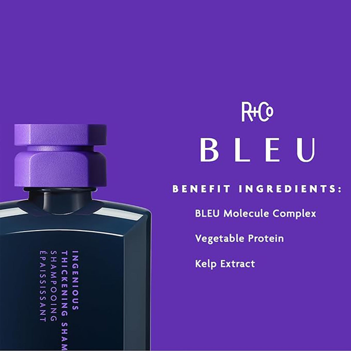 Dark Slate Blue R+Co BLEU Ingenious Thickening Shampoo, 8.5 oz