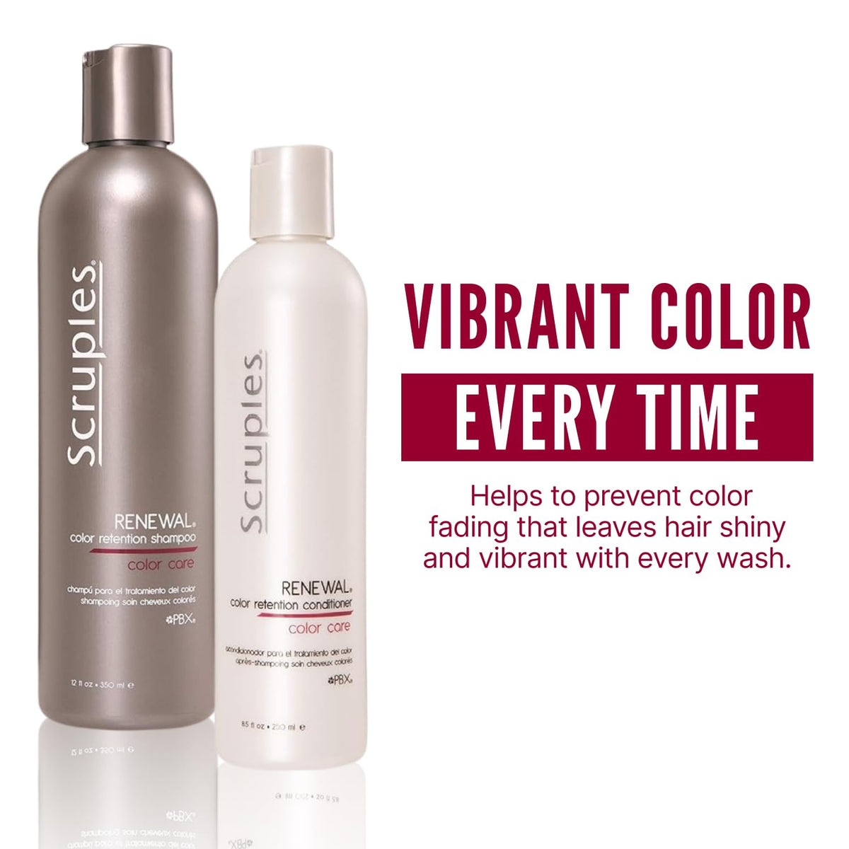 White Smoke Scruples Color Renewal Duo - Gentle Shampoo (12 oz) & Conditioner (8.5 oz) for Color-Treated Hair – Maintain Vibrancy & Shine