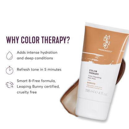 White Smoke Madison Reed Color Therapy – Dorato Golden Blonde, Color Depositing Hair Mask, Deep Conditioner, Hydrates & Refreshes Color & Tone, With Keratin & Argan Oil, 4 Fl Oz