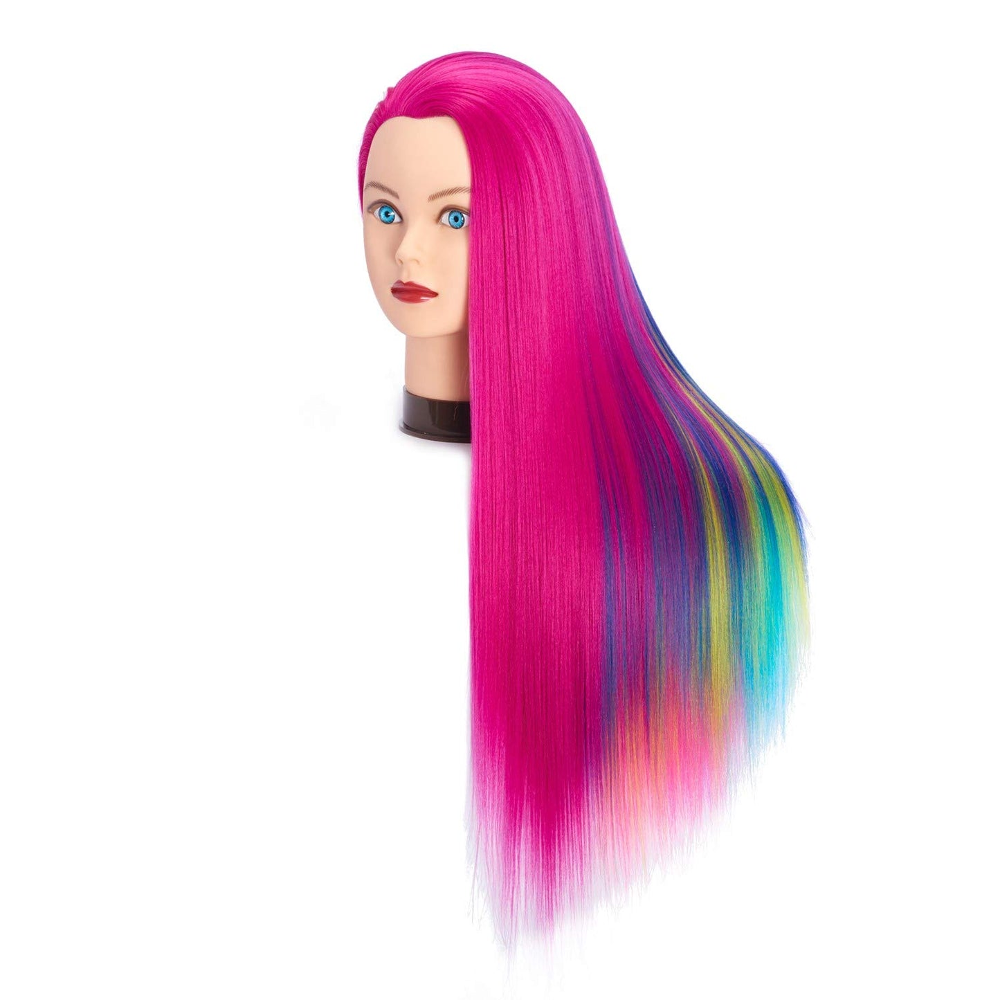 White Smoke Headfix 26"-28" Long Hair Mannequin Synthetic Fiber Hairdresser Practice Styling Training Cosmetology Manikin Doll With Clamp (6F1919w0320)