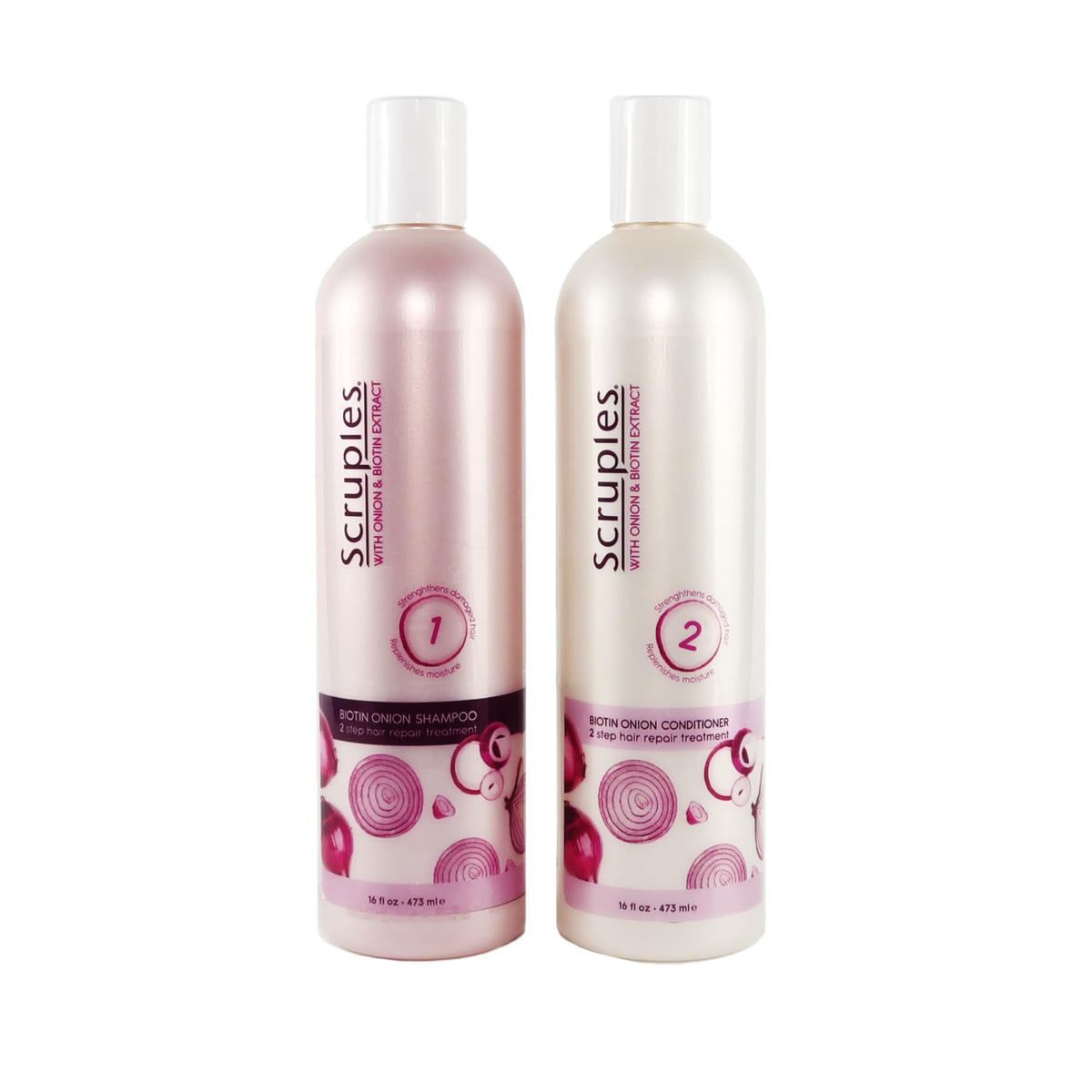 White Smoke Scruples Biotin Onion Shampoo and Conditioner Bundle - Hair Growth Shampoo & Conditioner for Women to Strengthen & Hydrate - Made with Onion Extract & Biotin to Help Promote Growth (2 Pack)