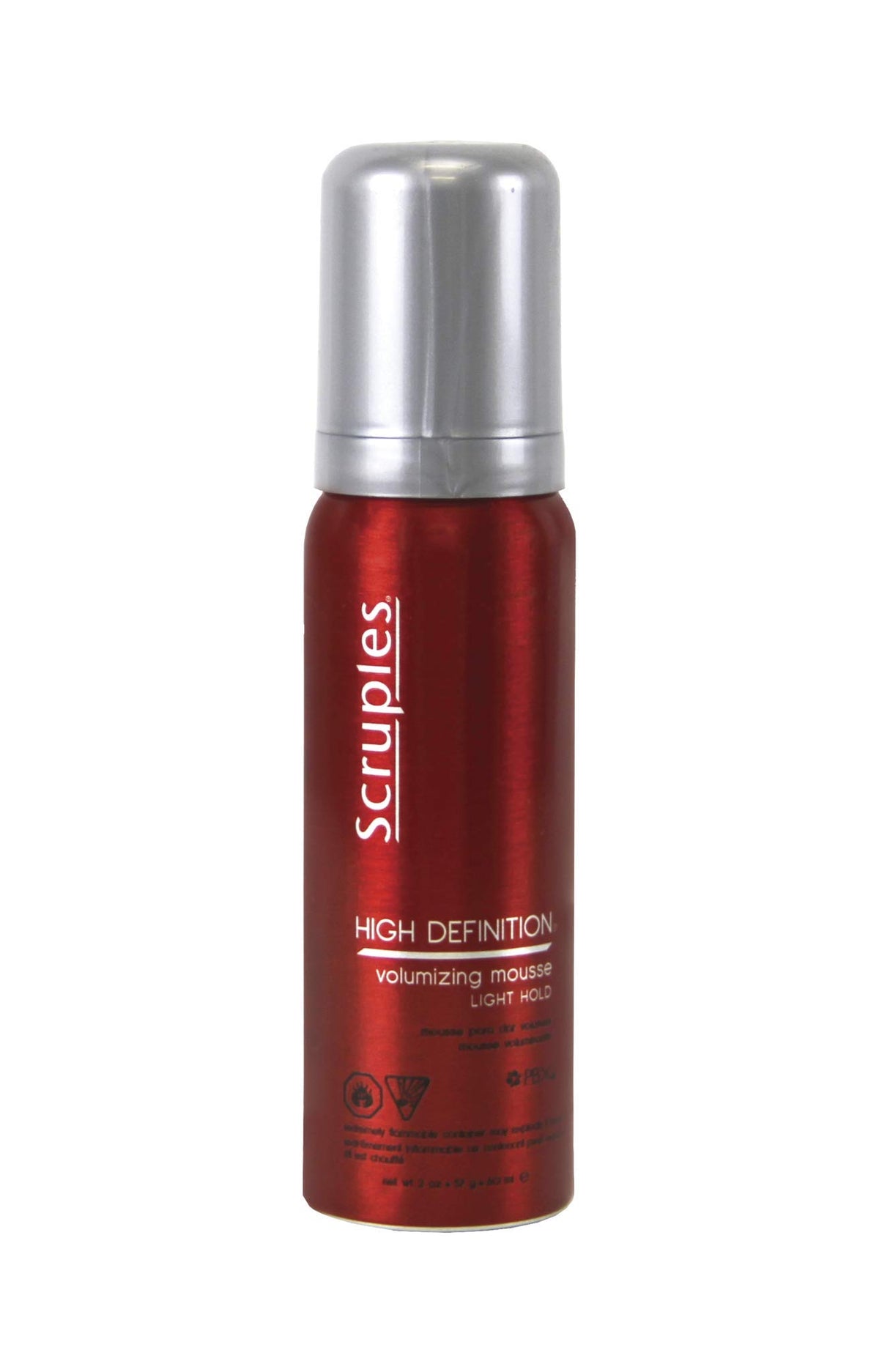 Dark Red Scruples High Definition Volumizing Mousse Light Hold - Defining Foam for Extra Body, Volume and Shine - Travel Size