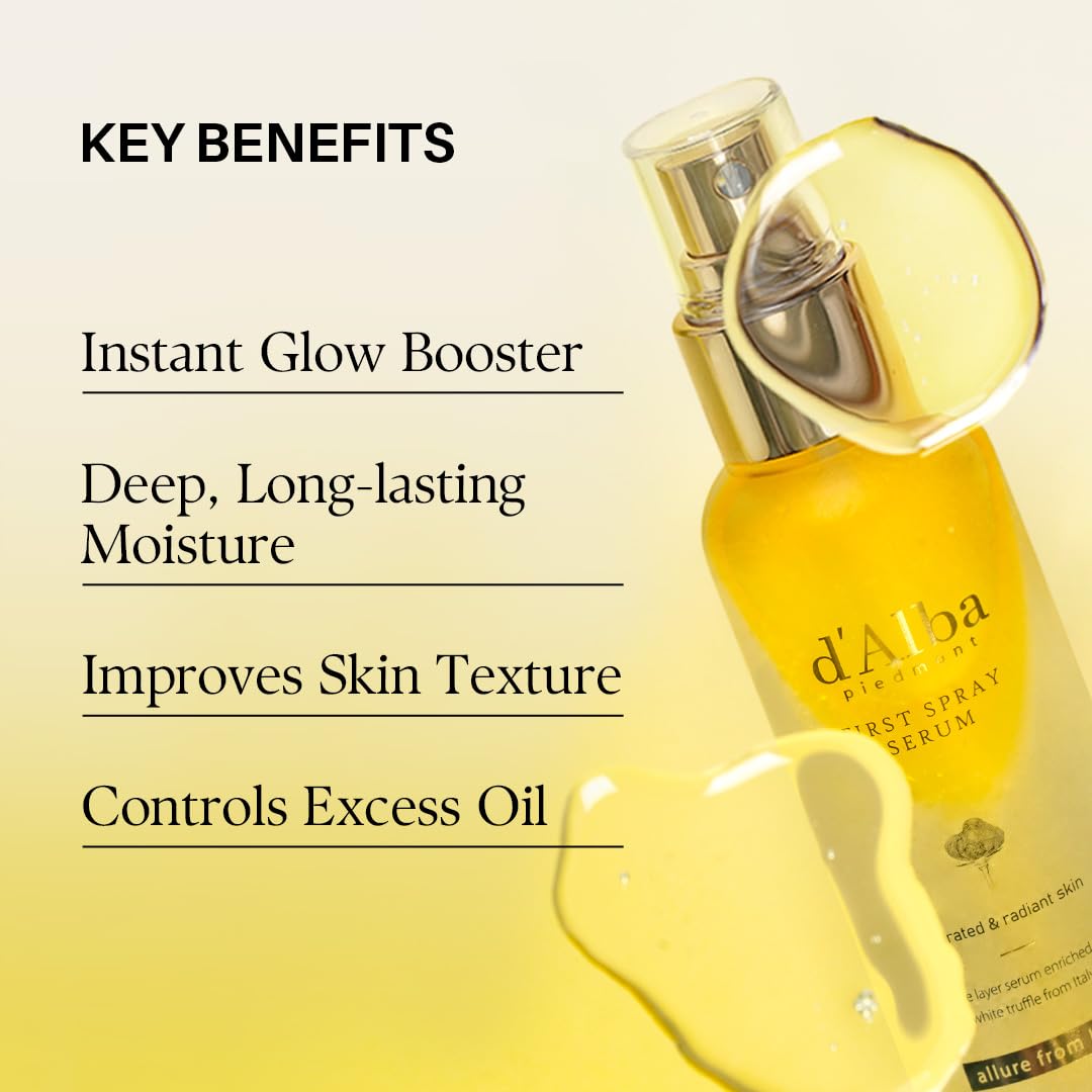 Antique White d'Alba Official White Truffle Spray Serum 5 Solutions Gift Set (1.76 fl oz (52 ml) x 5ea), Mother's Day, Vegan Skin Care, Glow Serum for Radiant Skin, All In One Mist, Korean Skin Care
