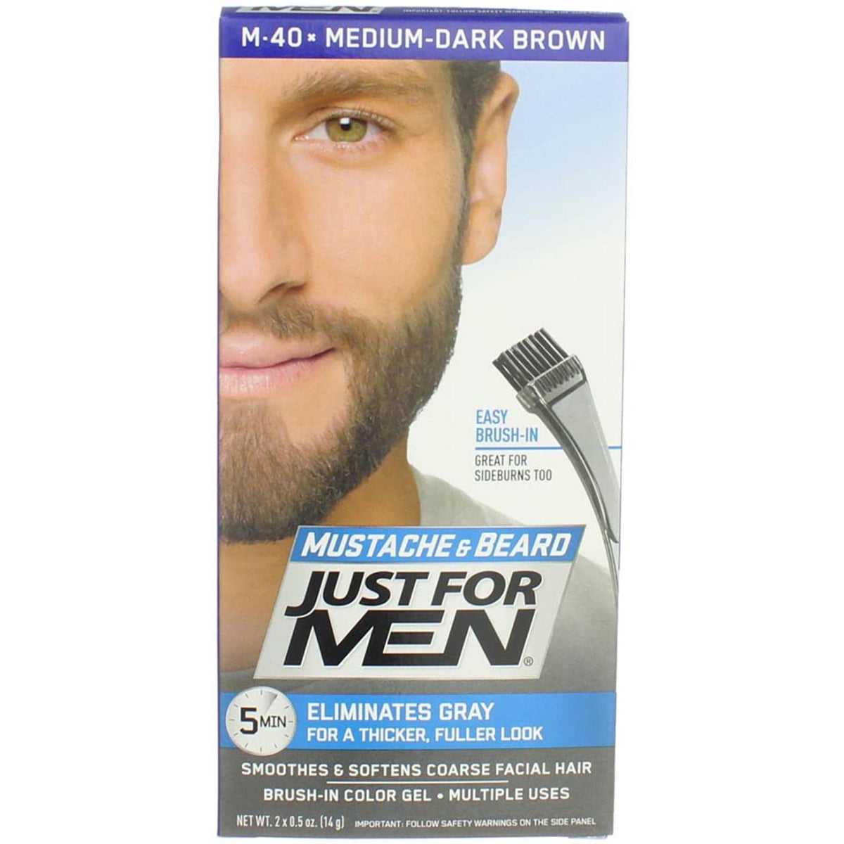 Lavender JUST FOR MEN Brush-In Color Gel, Medium-Dark Brown M-40 1 ea