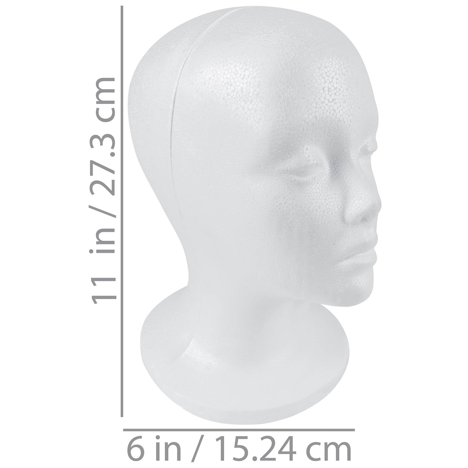 Light Gray SHANY Styrofoam Model Heads ,Hat Wig Foam Mannequin Female Wig Head Stand ,Mannequin Head for wigs , Wig Holder - Round Base , 10.5 Tall with 20 1/2 Inches Circumference Female Mannequin Head -1 Piece