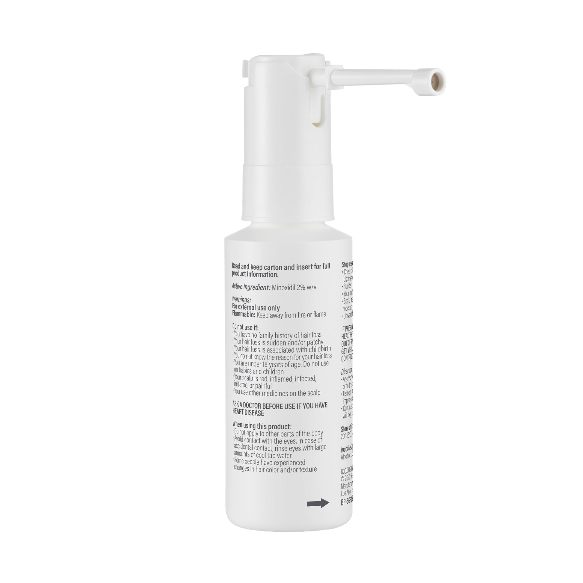 White Smoke BosleyMD 2% Minoxidil Spray, Thinning Treatment/Hairspray for Hair Loss and Hair Regrowth for Women, Topical Solution, No Mess Sprayer, 2-Pack, 2-month Supply