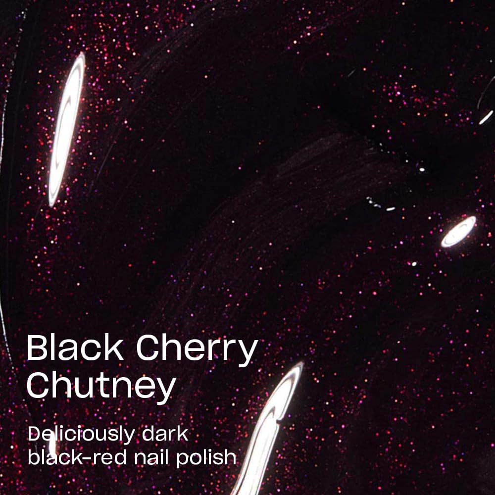 Black OPI Nail Lacquer Black Cherry Chutney | Opaque Dark Red Pearl Chip Resistant Nail Polish | Fast Drying, Streak Free