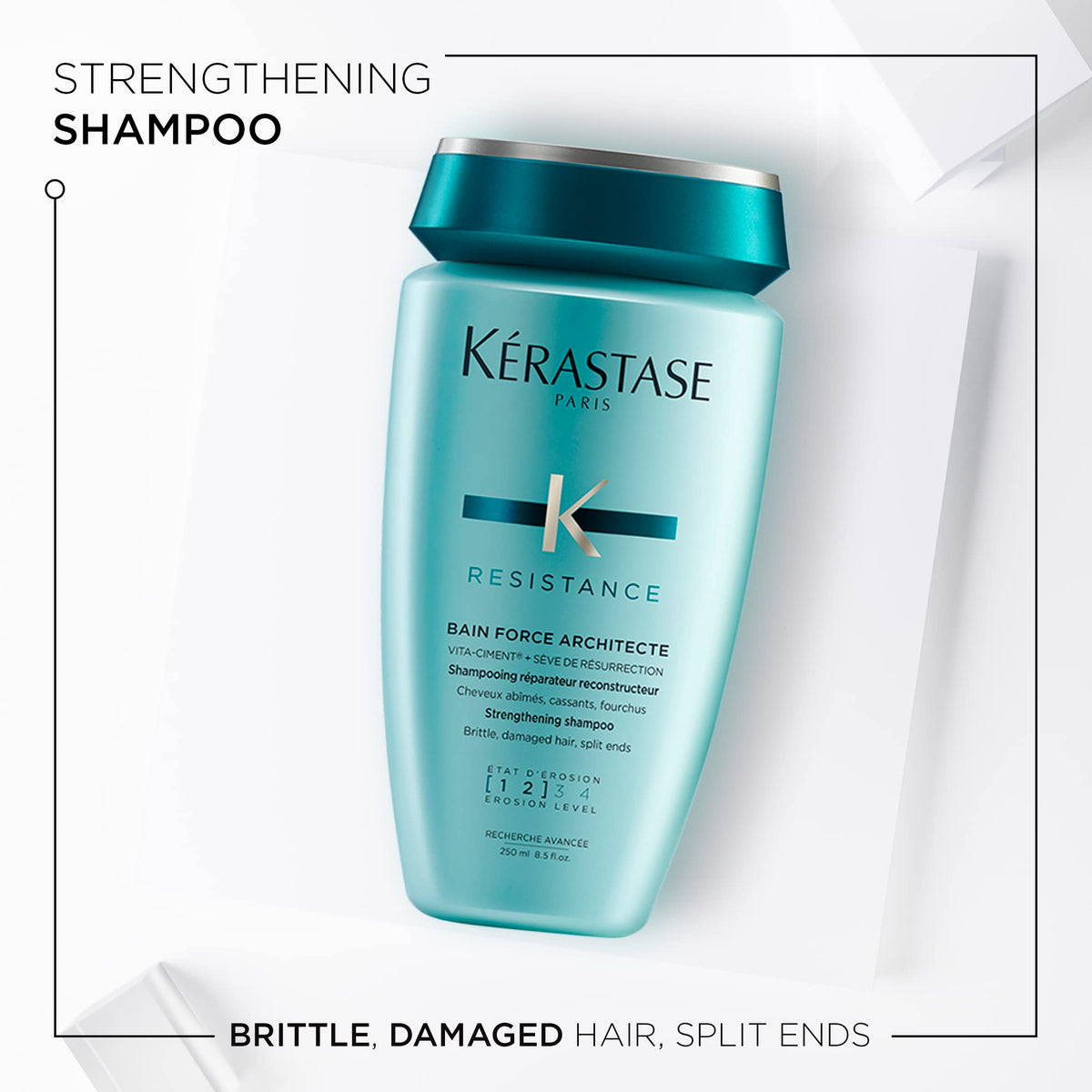 White Smoke KERASTASE Resistance Shampoo for Damage from Heat Styling, 16.9 Fl Oz