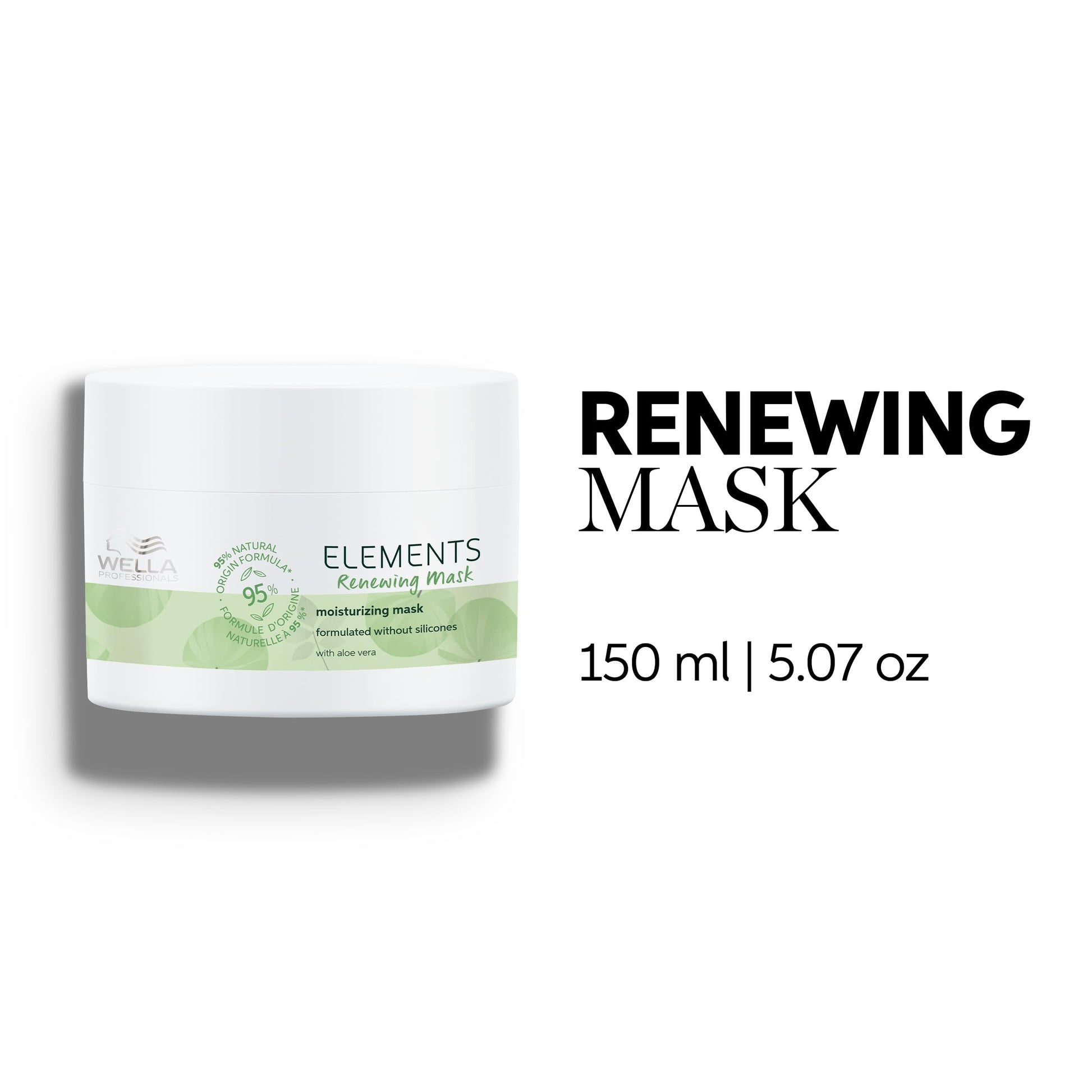 White Smoke Wella Professionals Elements Renewing Moisturizing Mask with Aloe Vera | Gentle for All Hair Types | Without Sulfate & Silicone | 5.07 Fl Oz