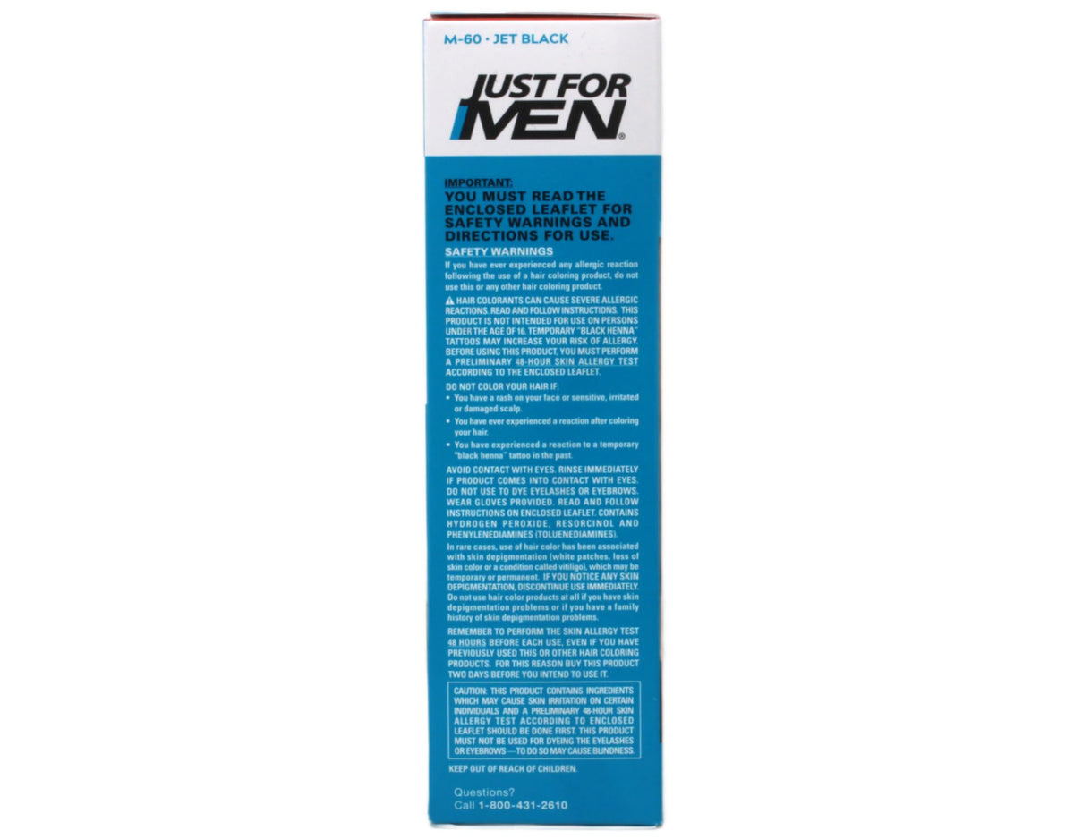 Steel Blue Just For Men Color Gel Mustache, Beard & Sideburns 115 Jet Black 1 Each (Pack Of 7)