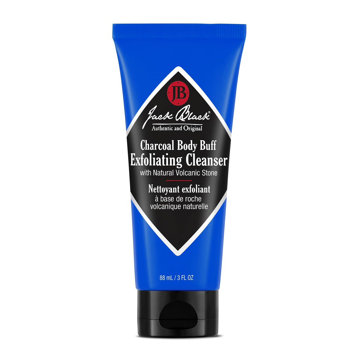 White Smoke Jack Black Charcoal Body Buff Exfoliating Cleanser, Mens Body Wash