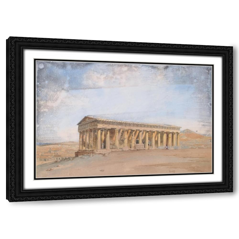 Black ArtDirect The Temple of Theseus, Athens Custom Framed Art Print Giclee Print or Canvas Options with Various Sizes and Customization by Giovanni Lanza