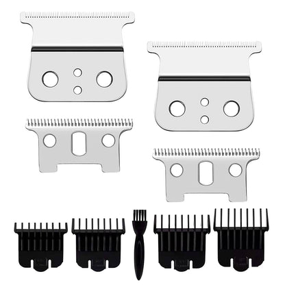 White Smoke 2 Pcs Replacement Blades Compatible with Andis #04710 and Andis #04521 hair Trimmer Compatible with Andis T Outliner & GTX Trimmer(sliver steel T blade + sliver steel blade)
