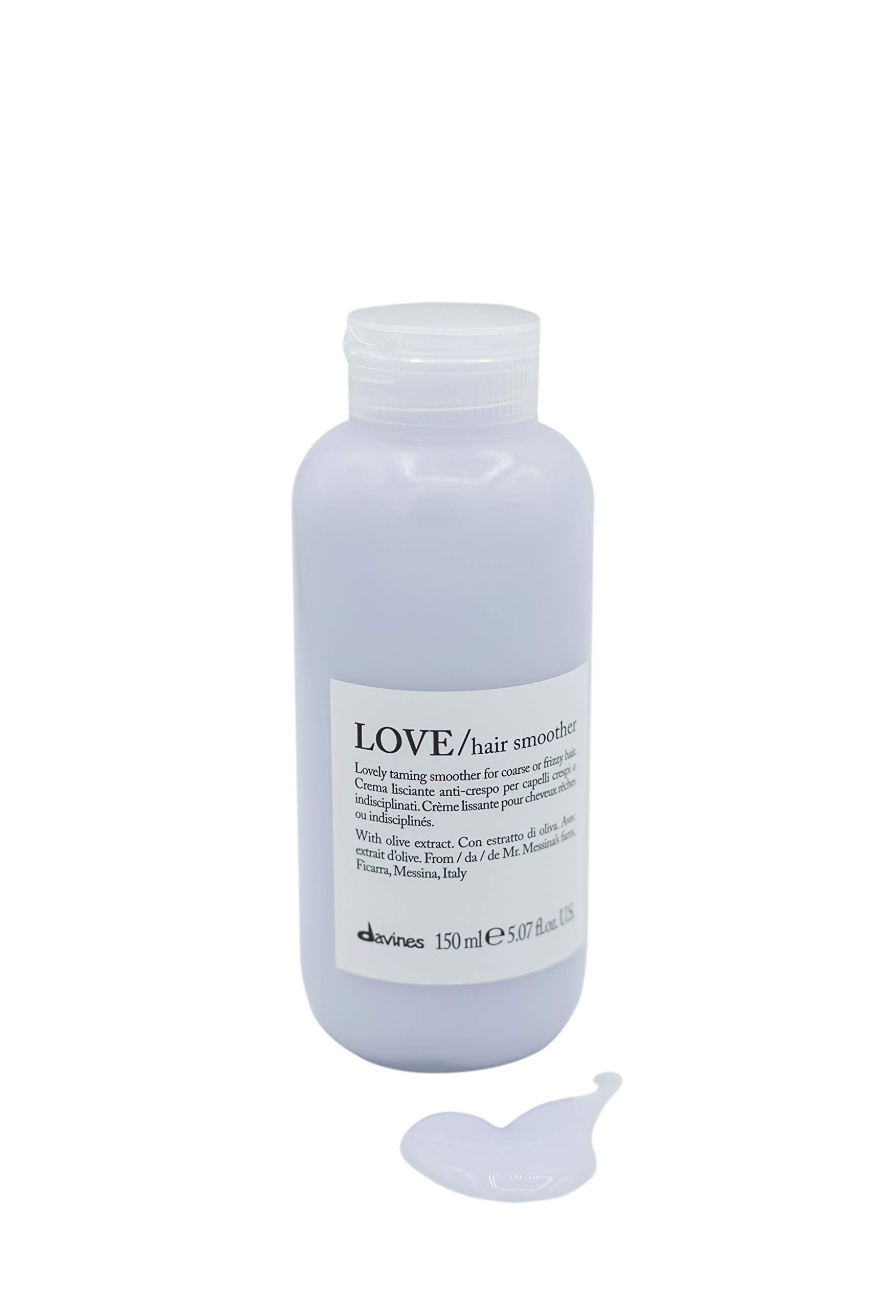 White Smoke Davines LOVE Hair Smoother, Leave-On Cream To Smooth Frizzy, Unruly Or Wavy Hair Weightlessly, 5.07 Fl. Oz.