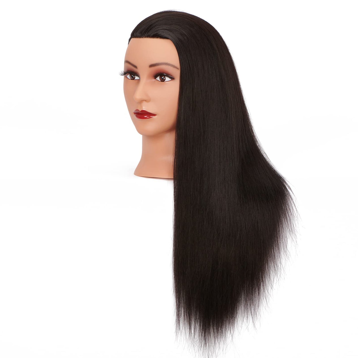 White Smoke Hairginkgo Mannequin Head 26"-28" Super Long Synthetic Yaki Fiber Hair Manikin Head Styling Hairdresser Training Head Cosmetology Doll Head for Cutting Braiding Practice with Clamp (91806BY0220)