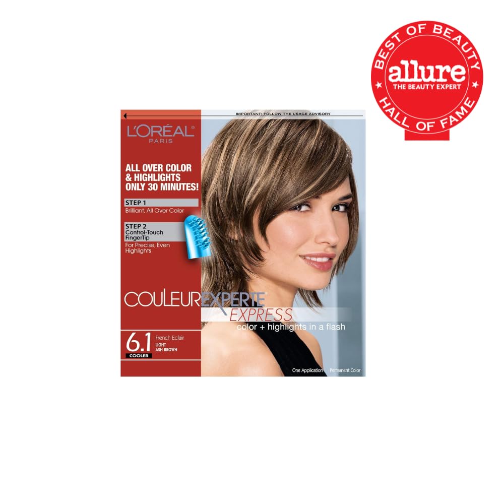 White Smoke L'Oreal Paris Couleur Experte 2-Step Home Hair Color and Highlights Kit, French Éclair