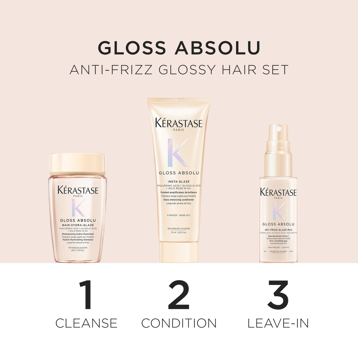 Antique White Kerastase Gloss Absolu Trial Kit – For Anti-Frizz & High Shine