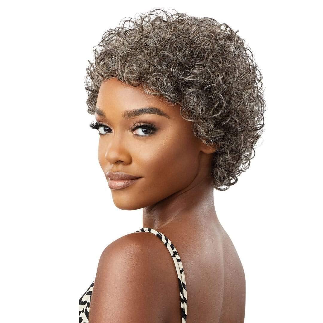 White Smoke FAB & FLY Gray Glamour Unprocessed Human Hair Wig -VERONICA (NATURAL BLACK)