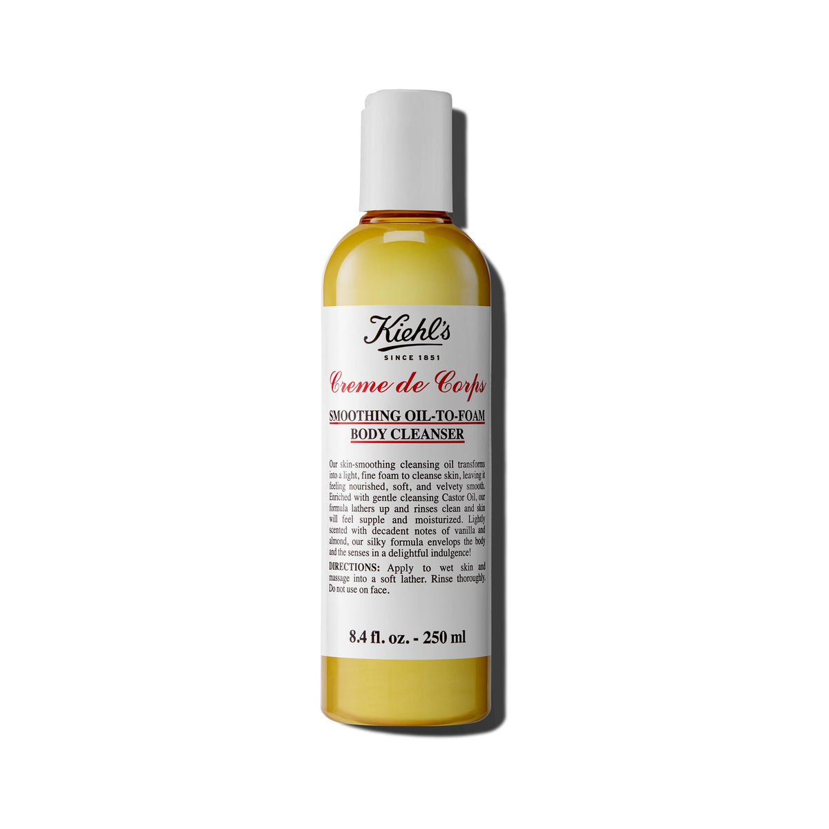 White Smoke Kiehl's - Creme de Corps Body Cleanser - Smoothing - 8.4 fl oz