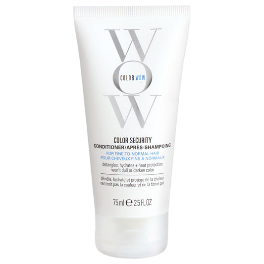 White Smoke COLOR WOW Color Security Conditioner Fine-to-Normal, 2.5 fl oz – Weightless hydration for fine, thin, fragile hair, Detangles, nourishes + adds shine with Argan Oil, Color safe, Heat protection
