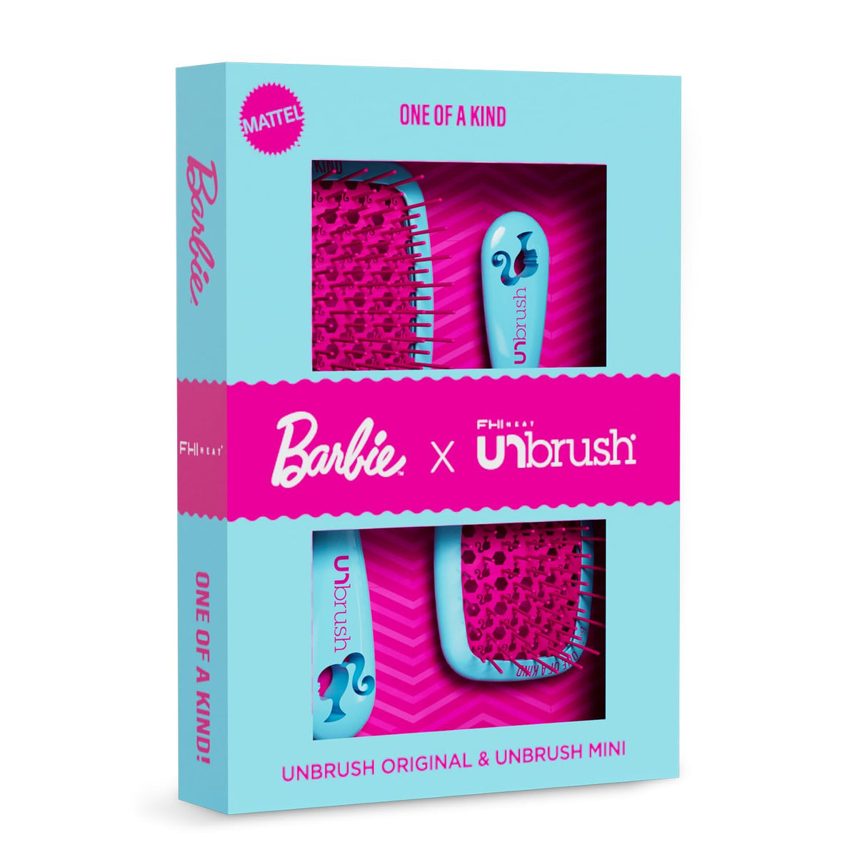Sky Blue FHI Heat UNbrush Barbie Detangling Brush Duo - One of a Kind - Blue