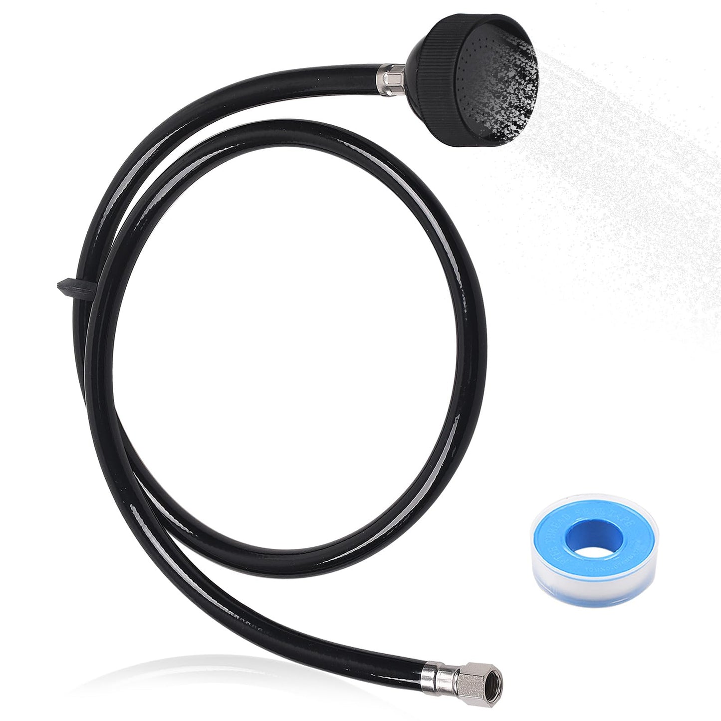 White Smoke Aomitop Shampoo Bowl Sink Hose with Sprayer,Salon Spray Head Attachment for Shampoo Bowl Faucet Vacuum Breaker, Salons Sink, Barber Shop, Spa, 1/4" Thread, 46" Long