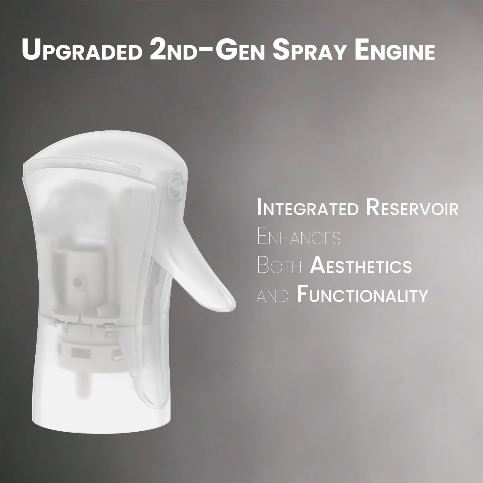 Gray Mistifi Continuous Mist Spray Bottle – Ultra Fine Refillable Water Mister for Hair, Plants, Cleaning, Skincare, Salon & Home Use　(500ml 2Pcs, Transparent bottle)