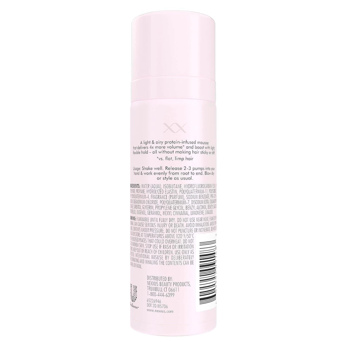 Misty Rose Nexxus Travel Mousse, Volume Medium Hold 72-Hour Anti-Humidity Shield, 48-Hour Frizz Control, Rose Fragrance, 2 Oz (Pack of 3)