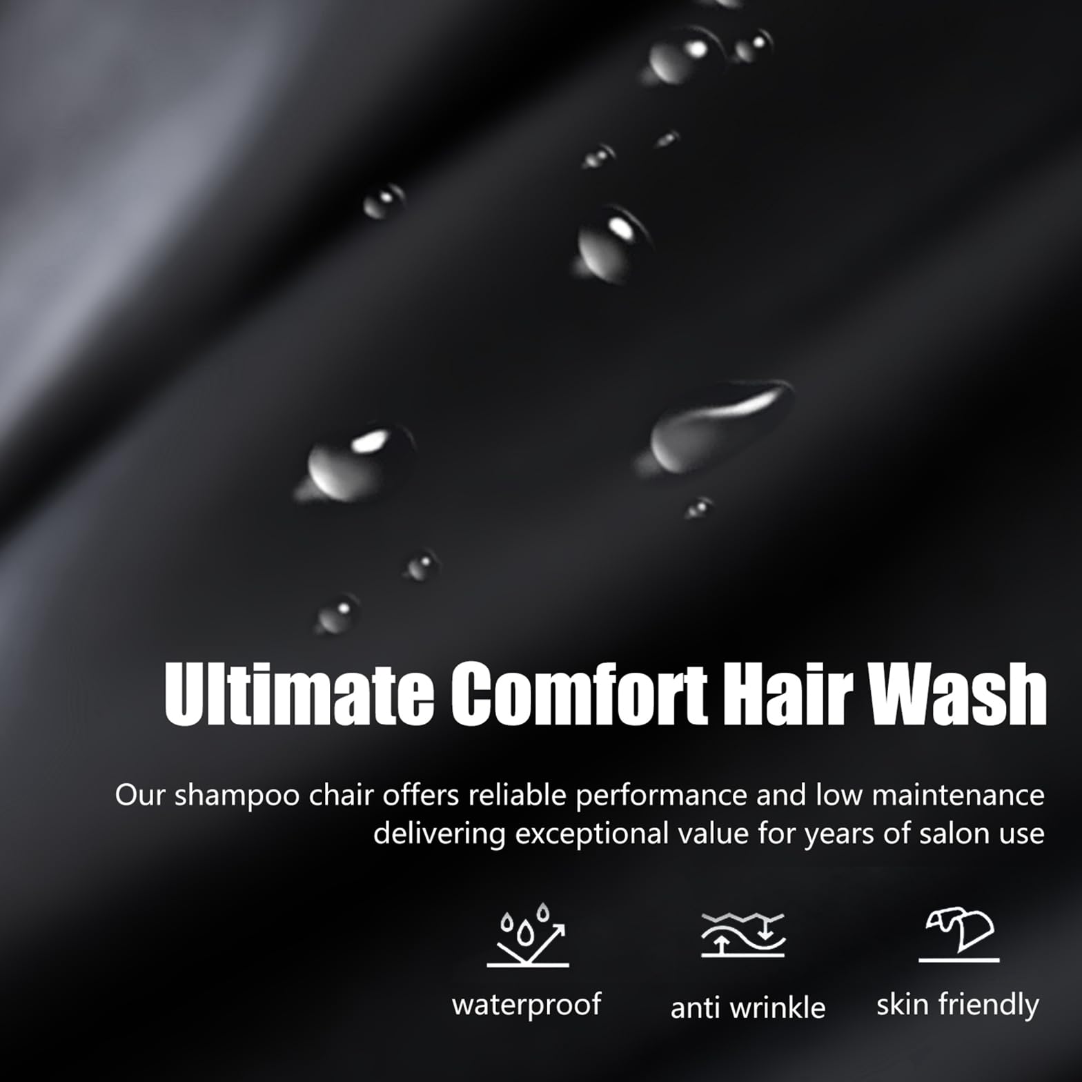 Black FigaroAct Backwash Barber Chair with ABS Plastic Shampoo Bowl Shampoo Chair Hair Washing Station Salon Equipment