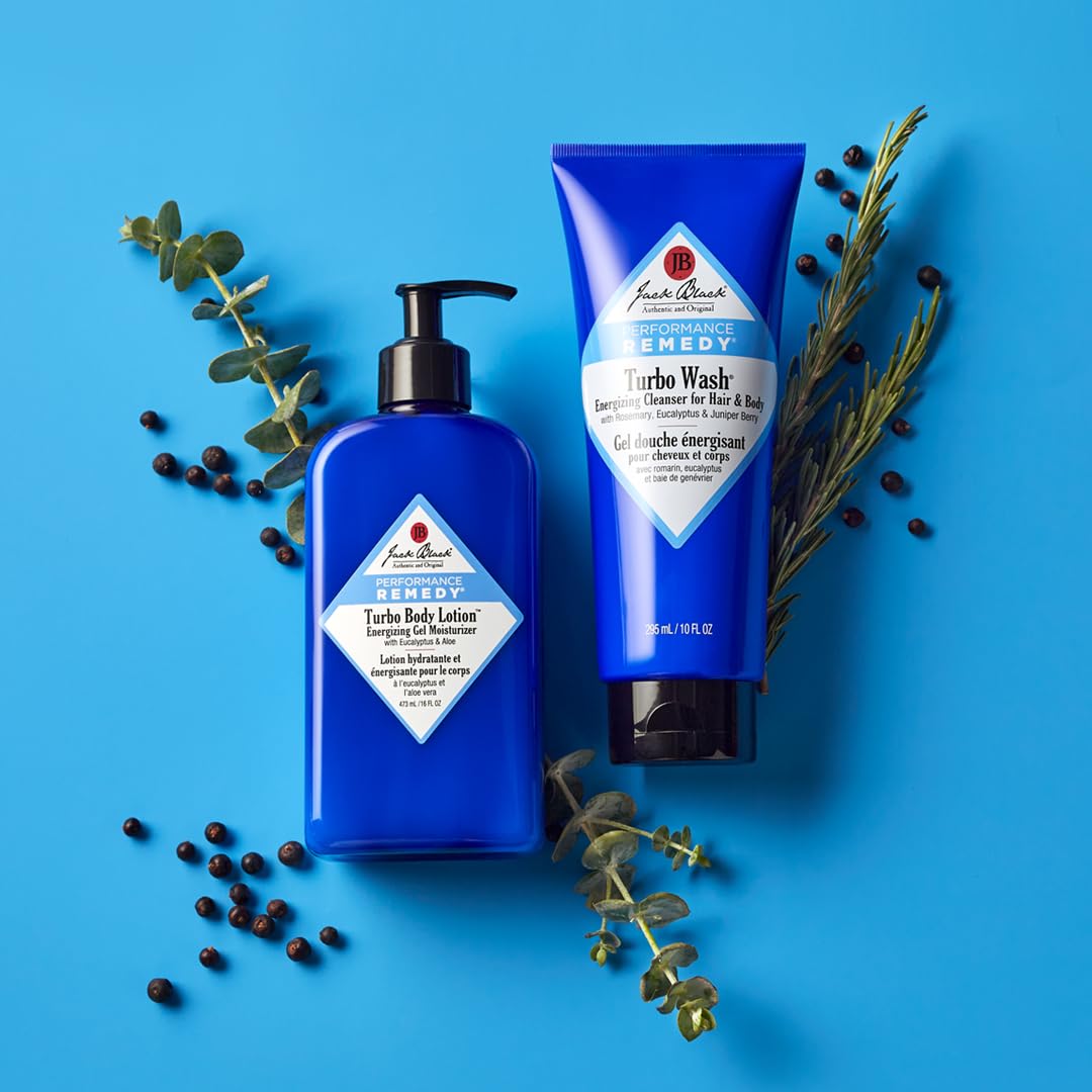 Medium Turquoise Jack Black Turbo Body Lotion for Men, Energizing Gel Moisturizer