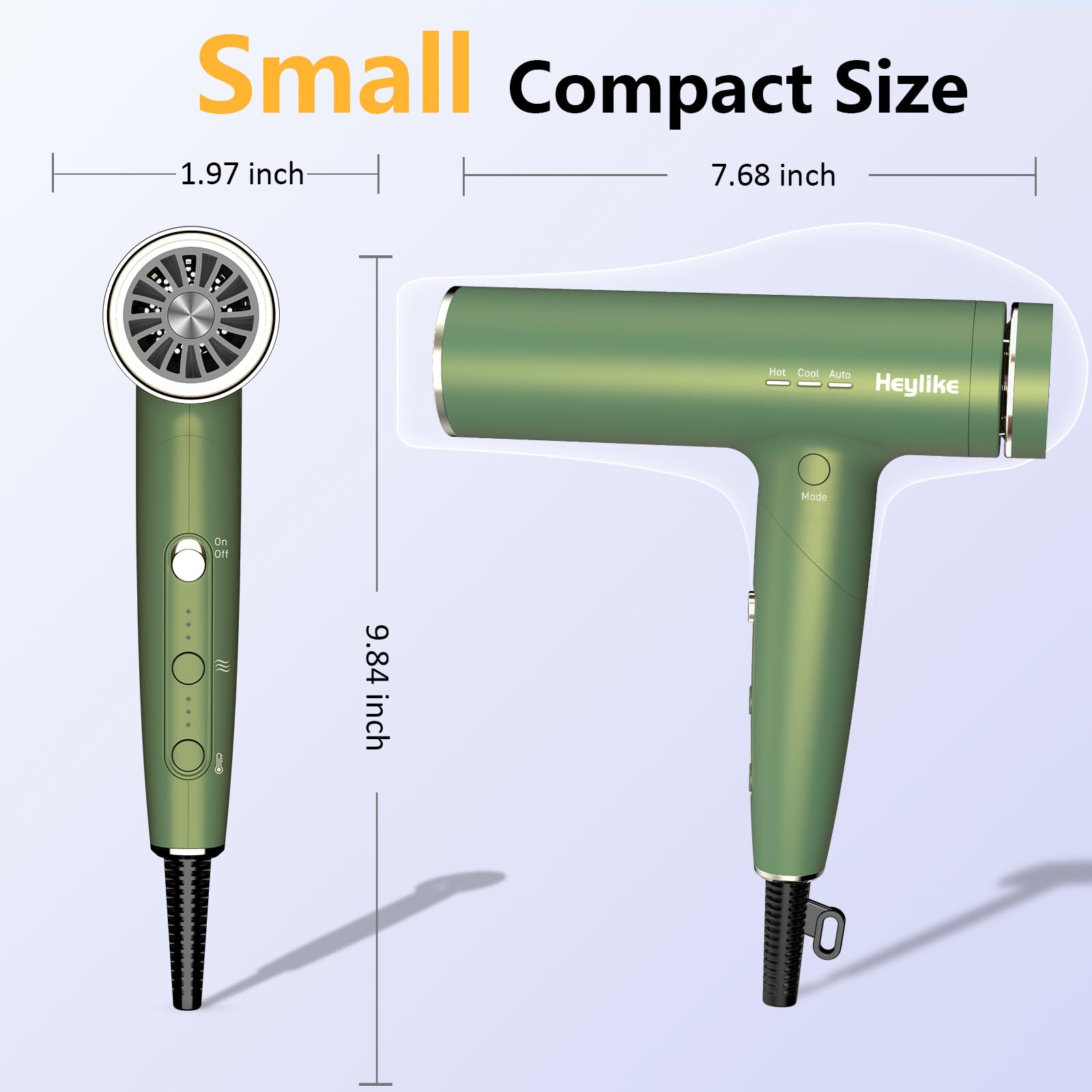 Lavender High Speed Plasma Ion Hair Dryer with Diffuser, Professional Blow Dryer 130000 RPM Brushless Motor for Fast Drying,1500W 3Temps/3Speeds Thermo-Control Lightweight Hairdryer for Women Home Travel Salon