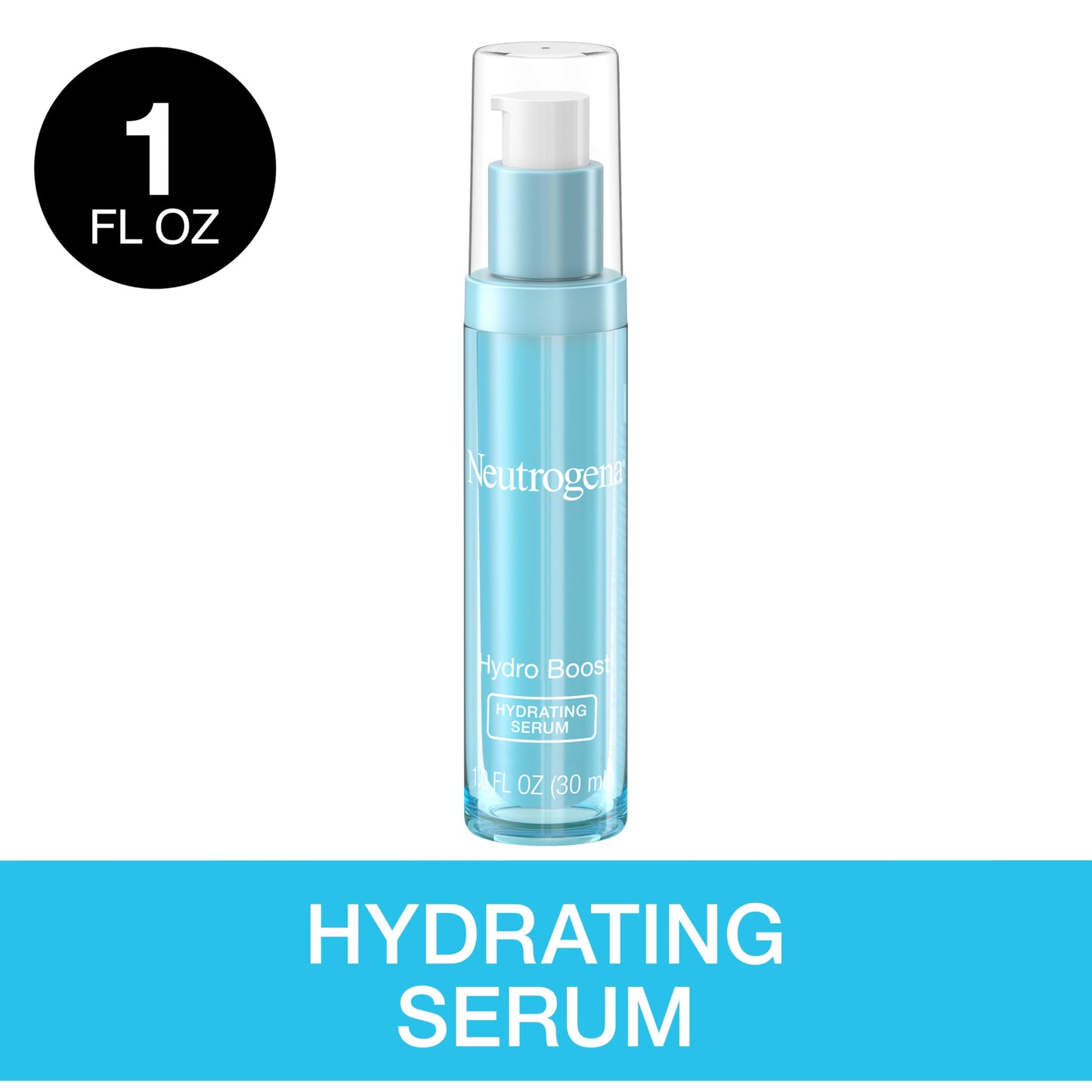White Smoke Neutrogena Hydro Boost Hydrating Hyaluronic Acid Face & Neck Serum, Fast-Absorbing Daily Facial Moisturizer with Purified Hyaluronic Acid for Hydrated Skin, Oil-Free & Non-Comedogenic, 1 fl. oz