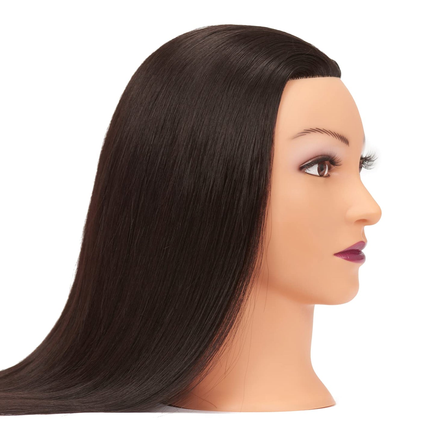 White Smoke Hairginkgo Mannequin Head 26"-28" Super Long Synthetic Yaki Fiber Hair Manikin Head Styling Hairdresser Training Head Cosmetology Doll Head for Cutting Braiding Practice with Clamp (91806BY0220)