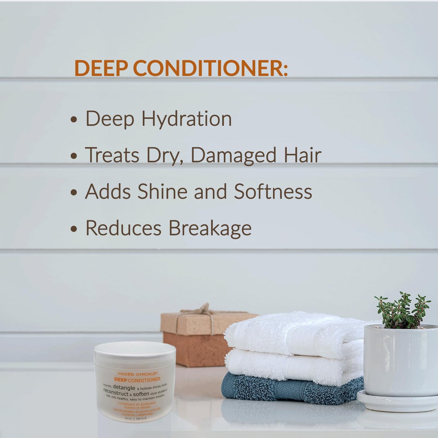 Light Gray Mixed Chicks Quad Pack - Shampoo 10 fl. oz., Deep Conditioner, 8.0 fl. oz., Leave-In Conditioner, 10 fl. oz., Hair Silk, 1.7 fl. oz