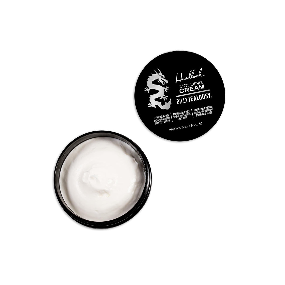 White Smoke Billy Jealousy Headlock Hair Molding Cream, Hair Styling Cream for Men with Strong All-Day Hold, Natural Matte Finish Styling Agent for All Lengths, 3 Ounce