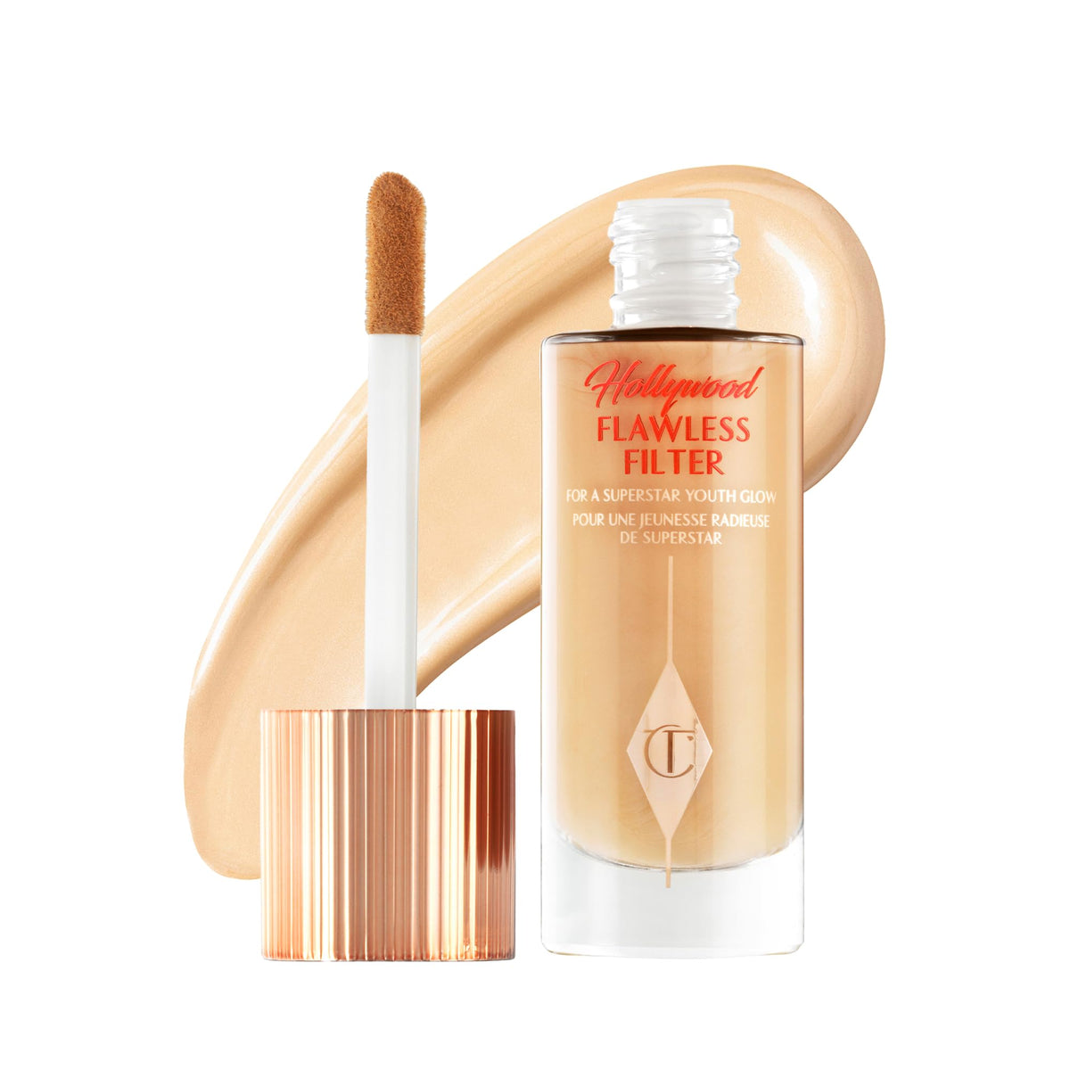 White Smoke Charlotte Tilbury Hollywood Flawless Filter - Multi‑Use Makeup Primer, Complexion Booster & Illuminating Liquid Highlighter with Sheer Coverage - Smooths & Blurs Skin