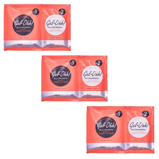 White Smoke AvryBeauty Gel-Ohh Jelly Spa Bath 3 pack, Citrus Fresh, Citrus Scented, Vitamin C , Jelly Pedicure, Salon Services, Pedicure, Salon Pedi, Relaxation, Heat & Aroma Therapy, Foot Care