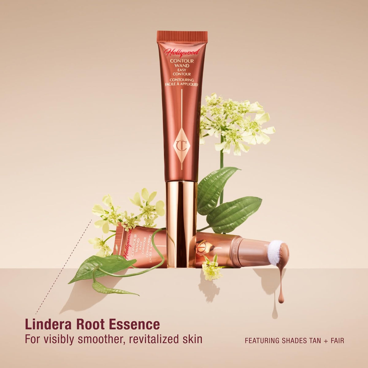 Light Gray Charlotte Tilbury Hollywood Liquid Contour Wand - Easy-to-Use Contour Stick & Liquid Bronzer for Sculpting & Shaping - Leaves a Natural-Looking Sculpted Finish