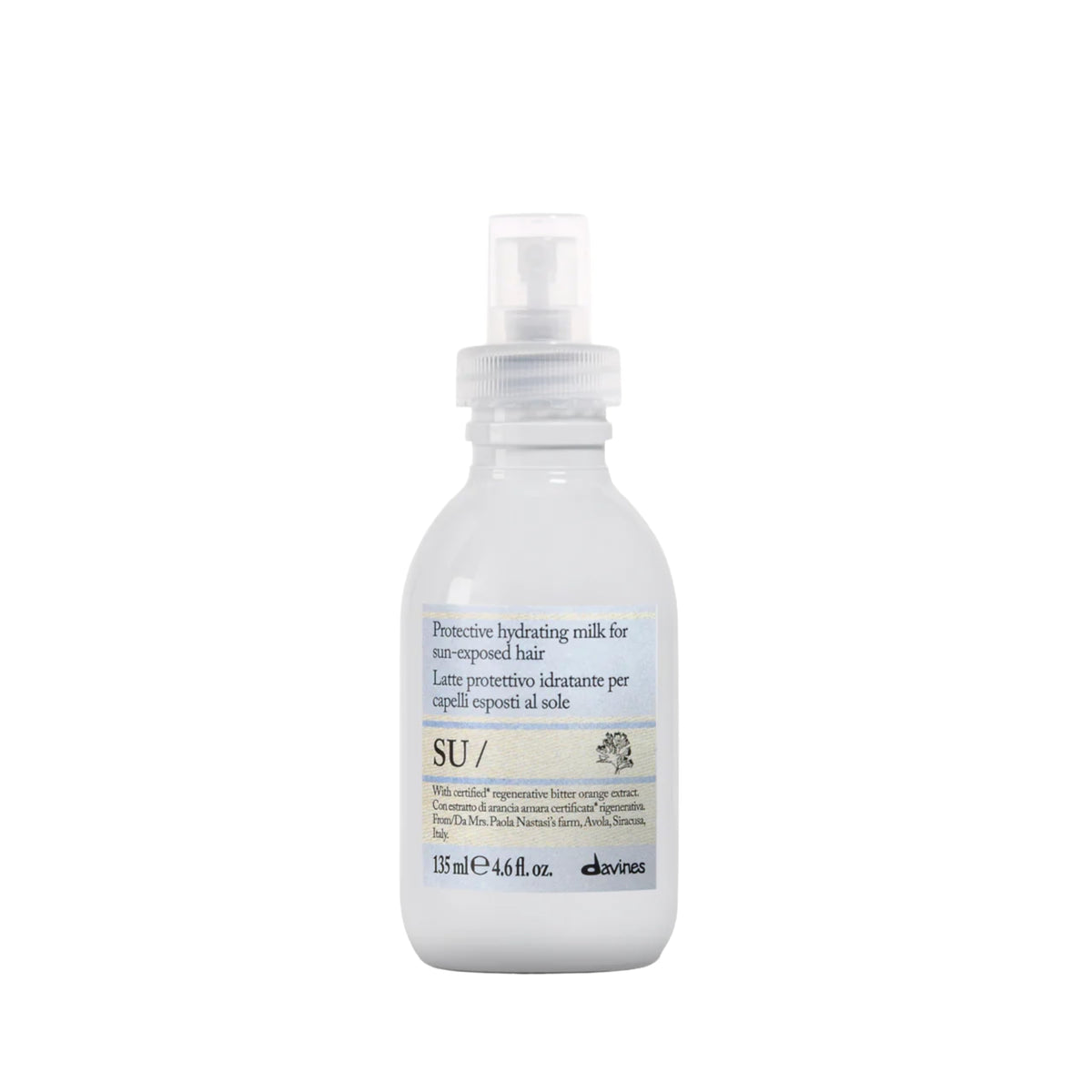 White Smoke Davines SU/Hair Milk, Lightweight Leave-On That Protects From Sun Exposure