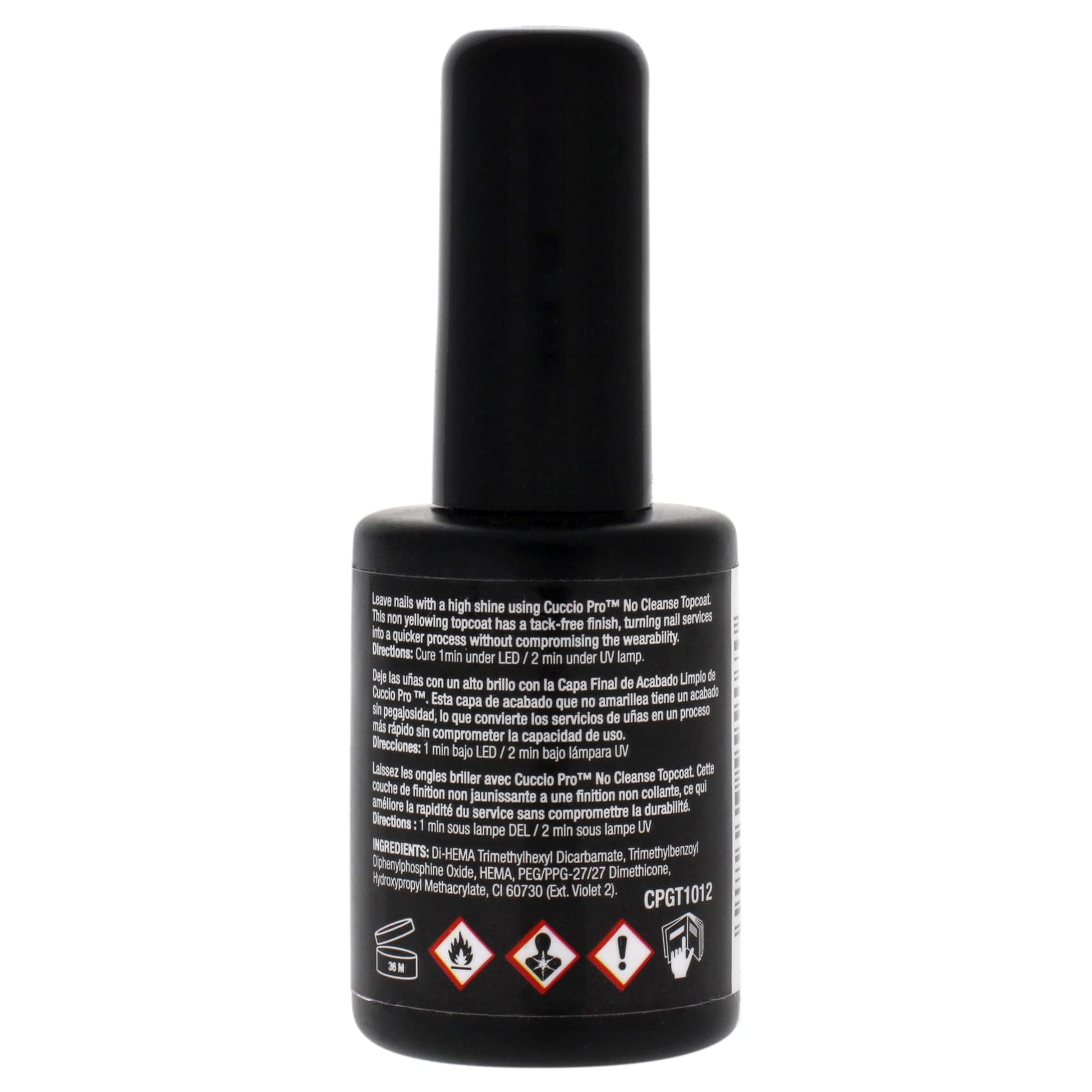 White Smoke Pro No Cleanse Top Coat by Cuccio Colour for Women - 0.5 oz Nail Polish