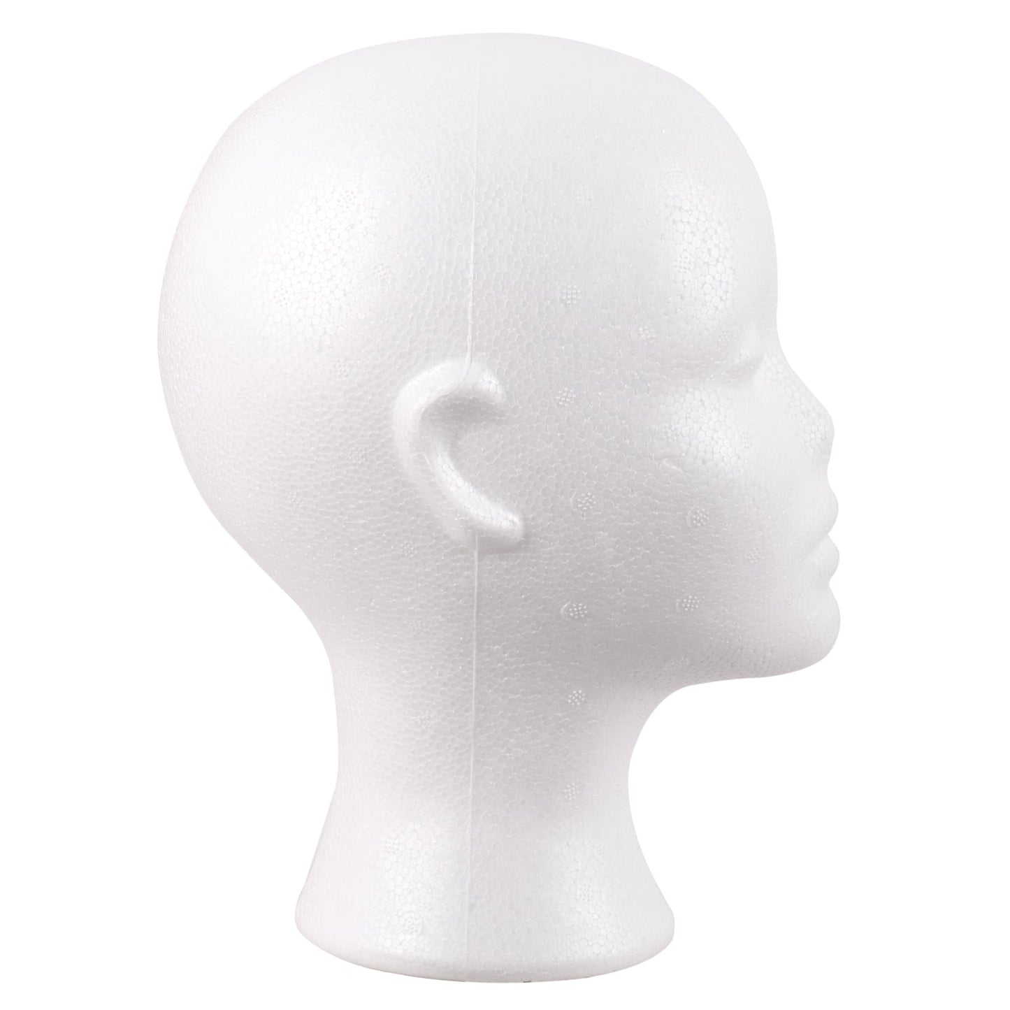 White Smoke MapofBeauty Styrofoam Foam Mannequin Head Stand Wigs Display Styling Hat Storage Lightweight DIY Wig Head (White)