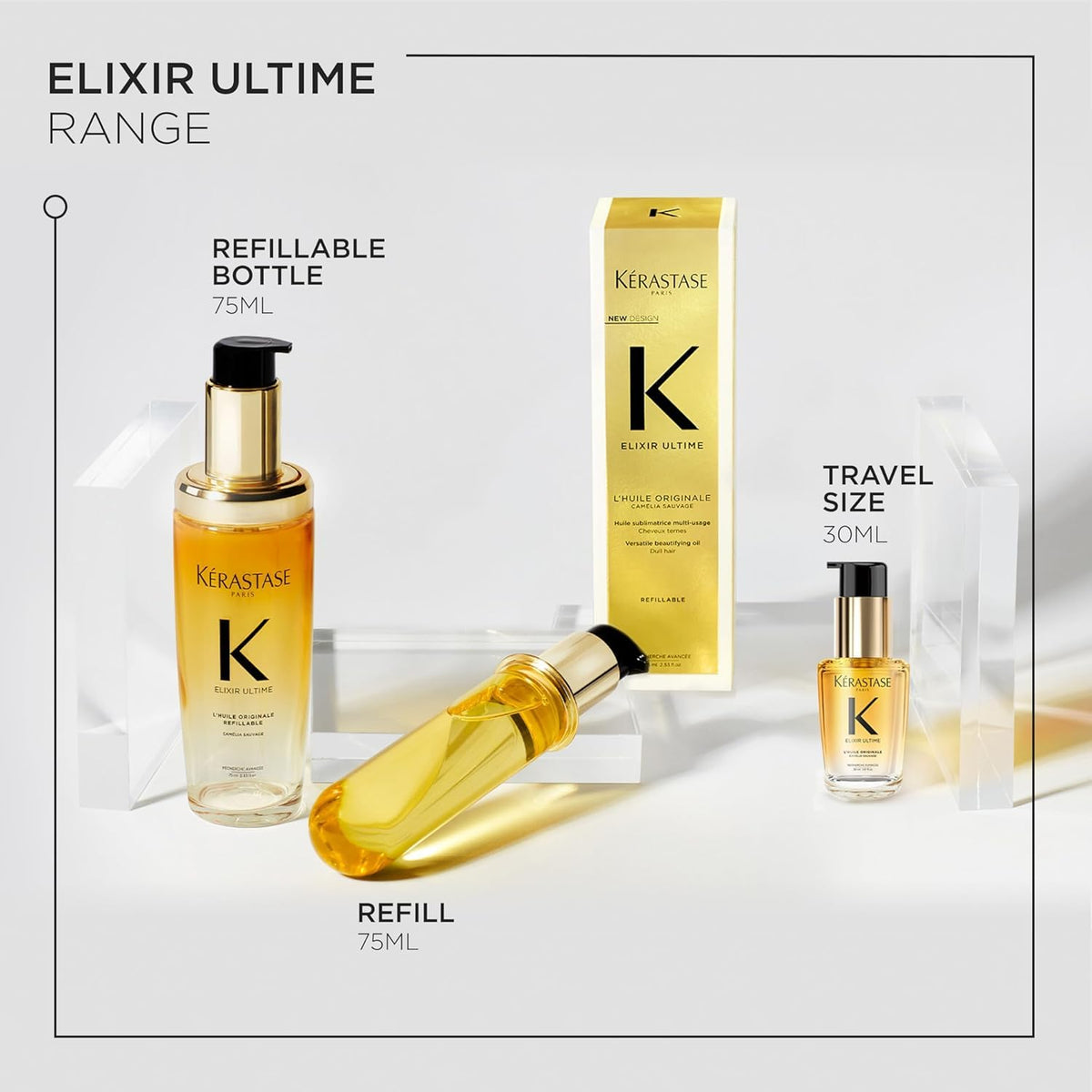 Lavender Kerastase Elixir Ultime Refillable Oil – For Shine & Hydration