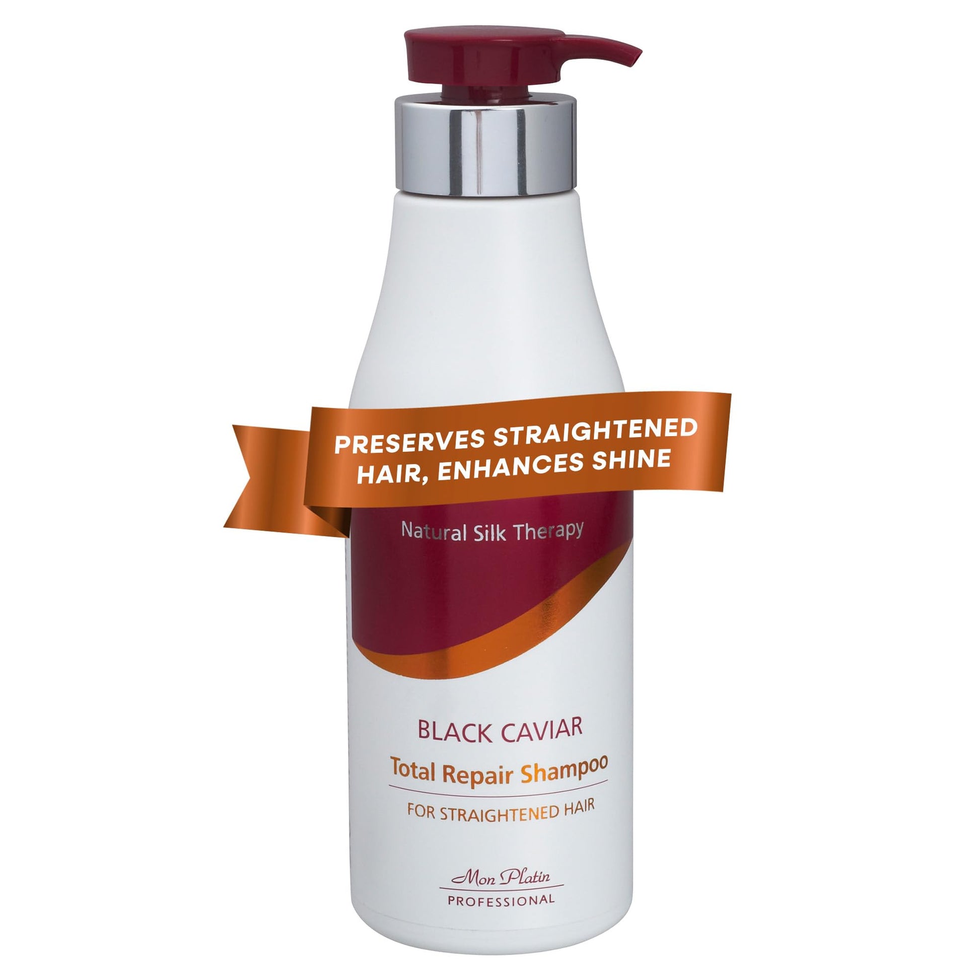 White Smoke Mon Platin Professional Total Repair Shampoo for Straightened Hair - Salt-Free, Enhances Straightening Treatment Results, Adds Shine & Vitality, Salt/SLS-Free, Straight Hair Shampoo 250ml
