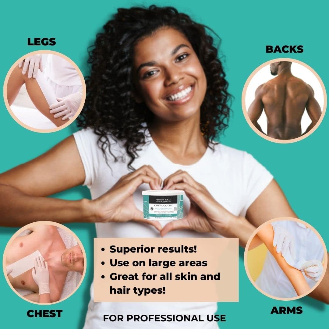 Light Sea Green Cirepil - Origine - 400g / 14.11 oz Soft Wax Tin - Cosmos Certified Organic Strip Wax - 100% Natural with Jojoba Oil - Fragrance-Free for Sensitive Skin - Professional Body Depilatory Refill