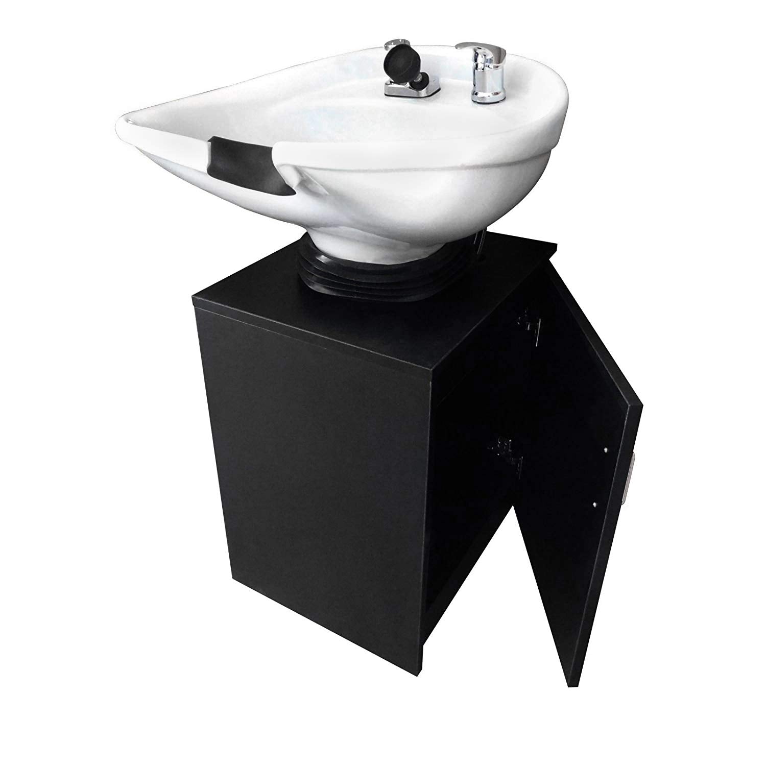 White Smoke White Ceramic Beauty Salon Backwash Shampoo Bowl Salon Sink with Shampoo Cabinet TLC-W07TC