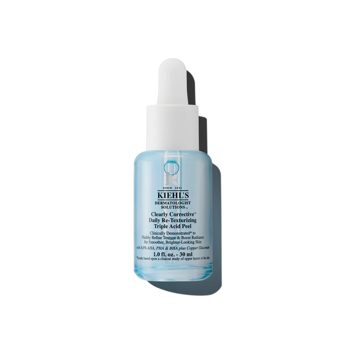 White Smoke Kiehl's - Clearly Corrective Acid Peel Serum - Re-Texturizing - 1 Fl Oz