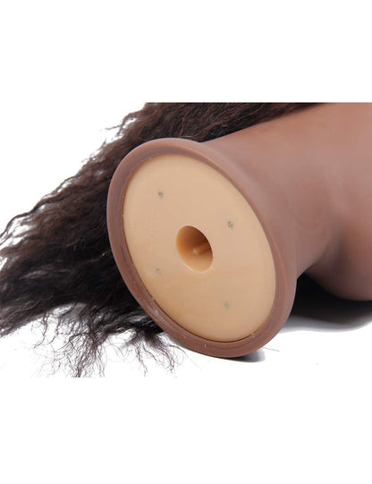 White Smoke African American Mannequin Head with 100% Human Hair Manikin Head with Stand for Styling Hair Blowing Hair Cutting Braiding (Afro Kinky Straight)